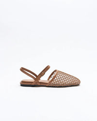 Anni Leather Flat Tan