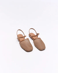 Anni Leather Flat Tan