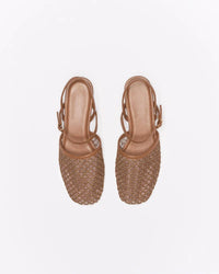 Anni Leather Flat Tan