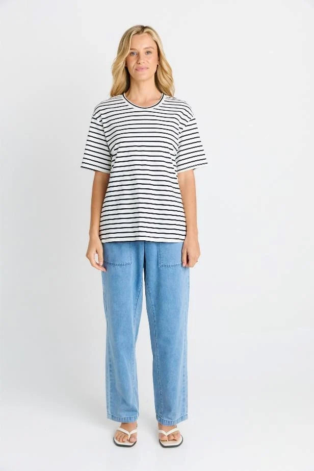 Relax Boxy Tee Black/White