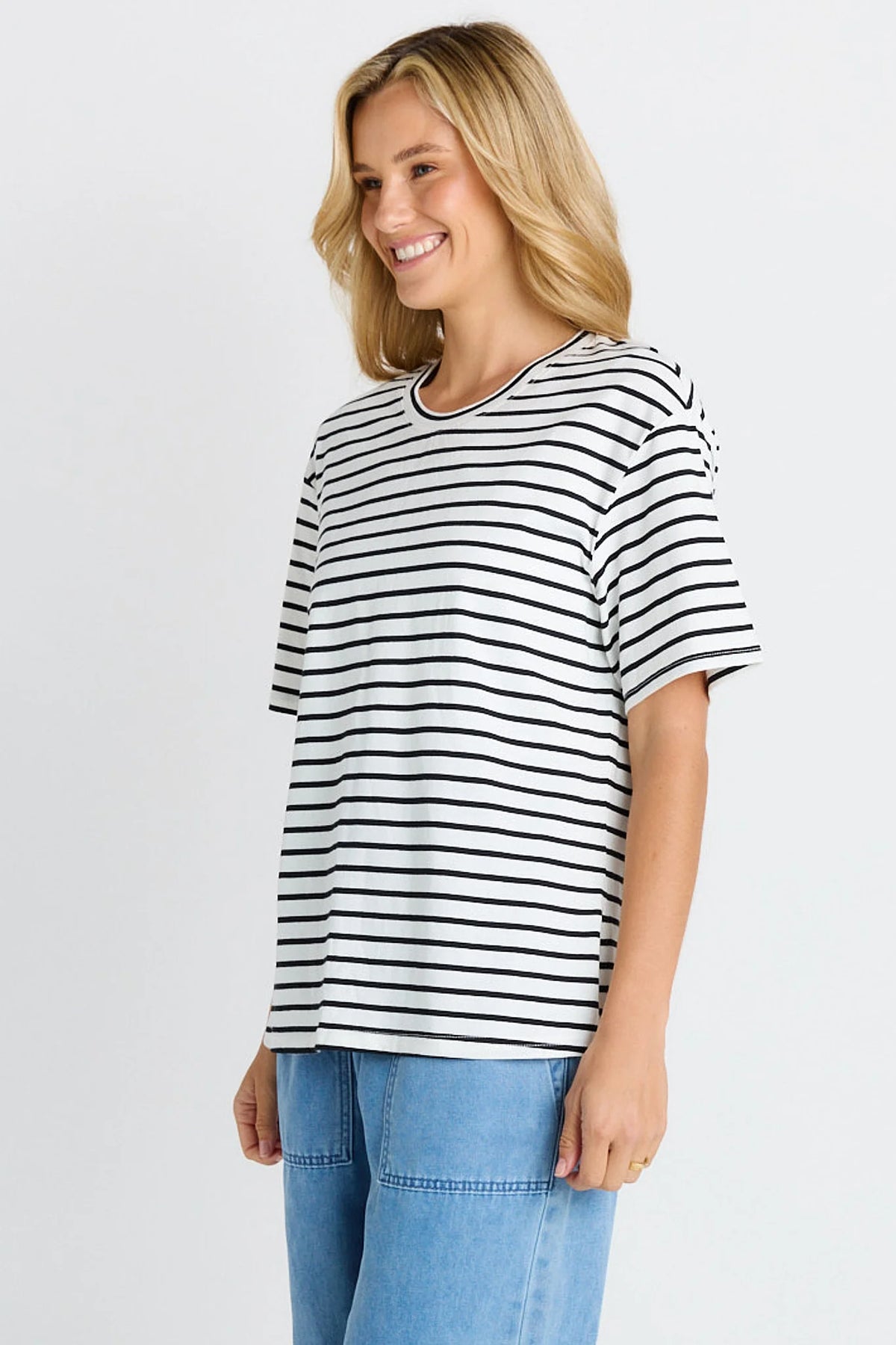 Relax Boxy Tee Black/White