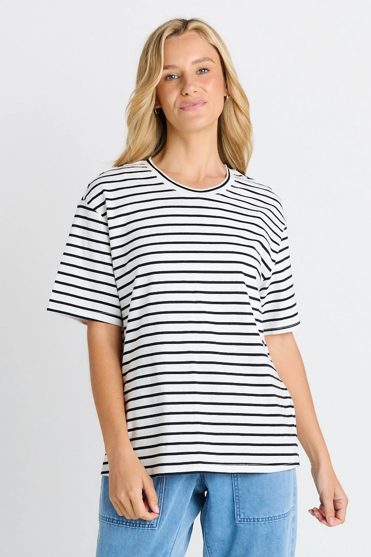 Relax Boxy Tee Black/White