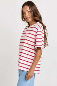 Relax Boxy Tee Red/ White Stripe