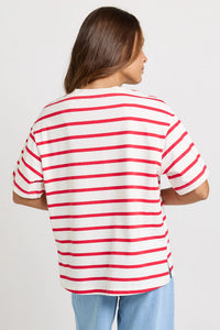 Relax Boxy Tee Red/ White Stripe