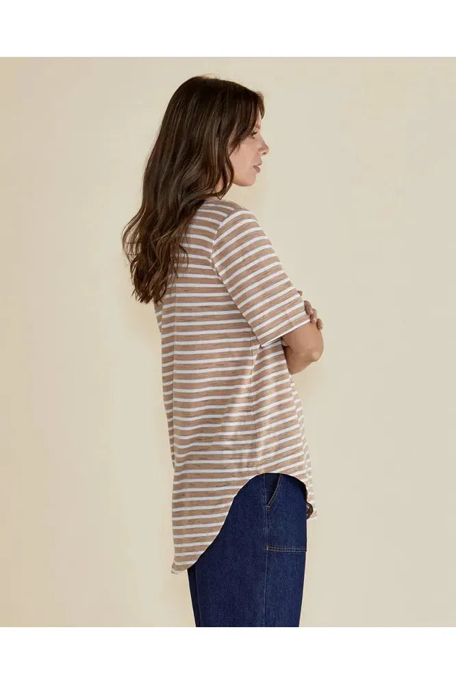 Ariana Tee Navy Beige/Stripe
