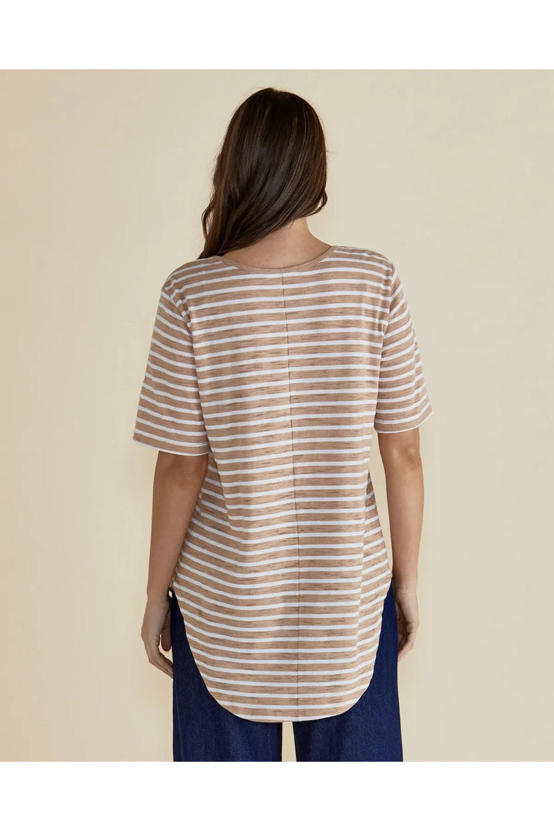 Ariana Tee Navy Beige/Stripe