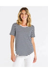 Ariana Tee Navy Stripe/Pink