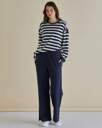 Easy Crew Sweat  Navy Stripe