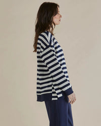 Easy Crew Sweat  Navy Stripe