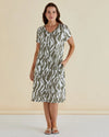 Elwood Dress Olive Geo Print