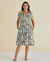 Elwood Dress Olive Geo Print