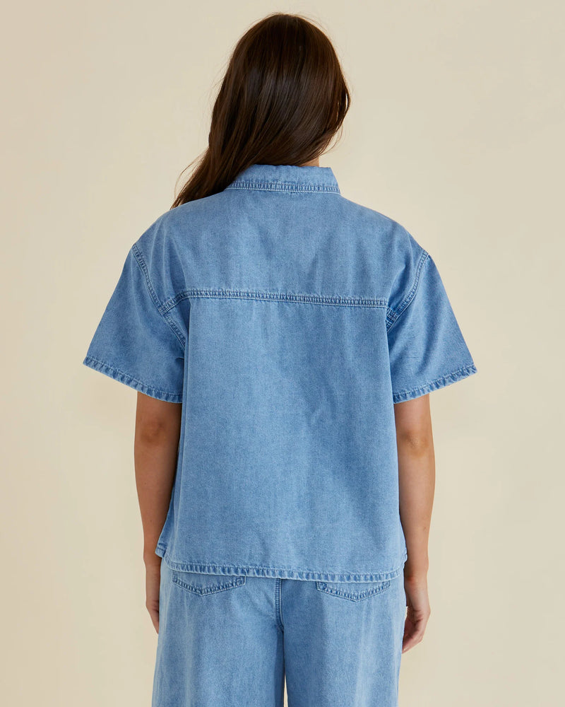 Saffra Short Sleeve Denim Shirt