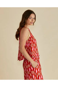 Copacabana Shell Top Sardinia Geo Print