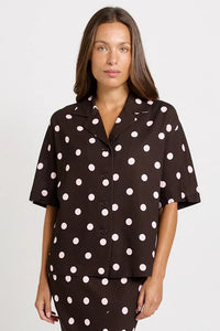 Sable Shirt Chocolate Pink Spot