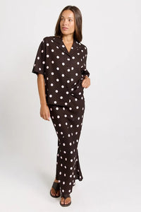 Sable Shirt Chocolate Pink Spot