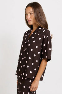 Sable Shirt Chocolate Pink Spot