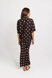 Sable Shirt Chocolate Pink Spot