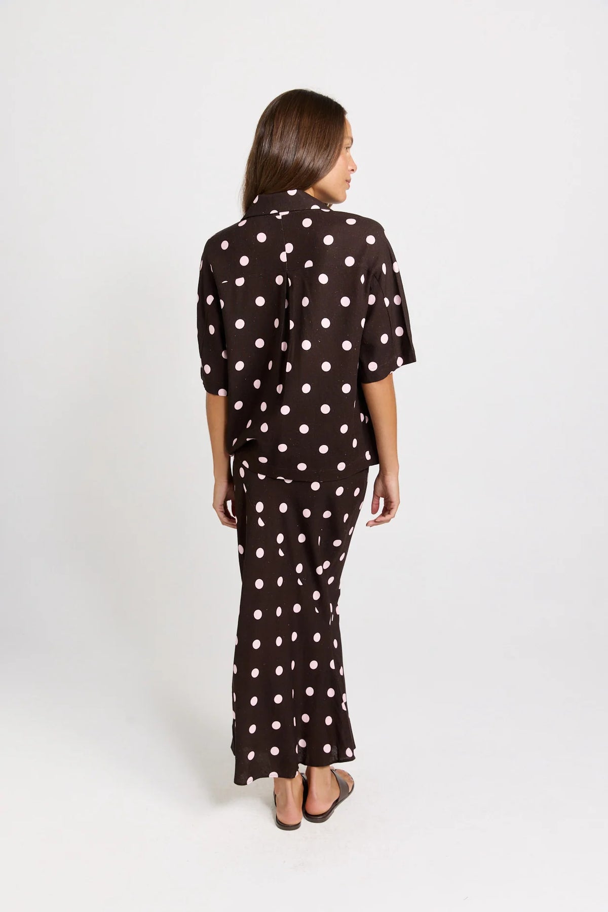 Sable Shirt Chocolate Pink Spot