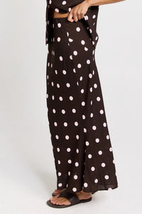 Sable Bias Yoke Skirt Chocolate