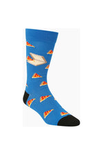 Mens Pizza Slice Bamboo Sock Blue