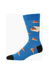 Mens Pizza Slice Bamboo Sock Blue