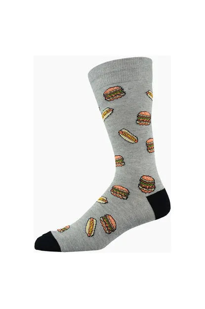 Mens Fast Food Bamboo Sock Grey