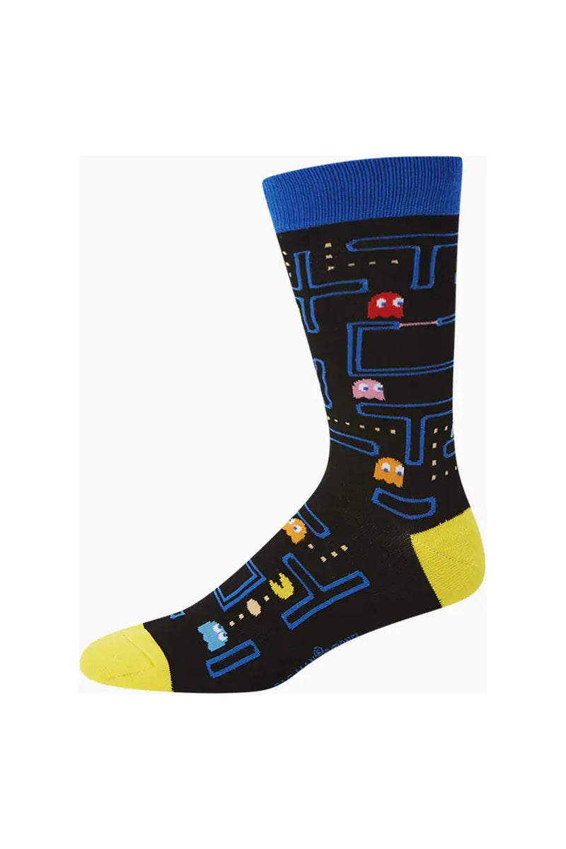 Mens Pac-man Bamboo Sock Black