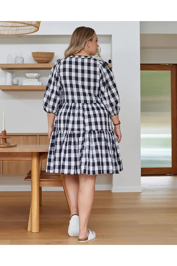 Ameera Dress Black/White