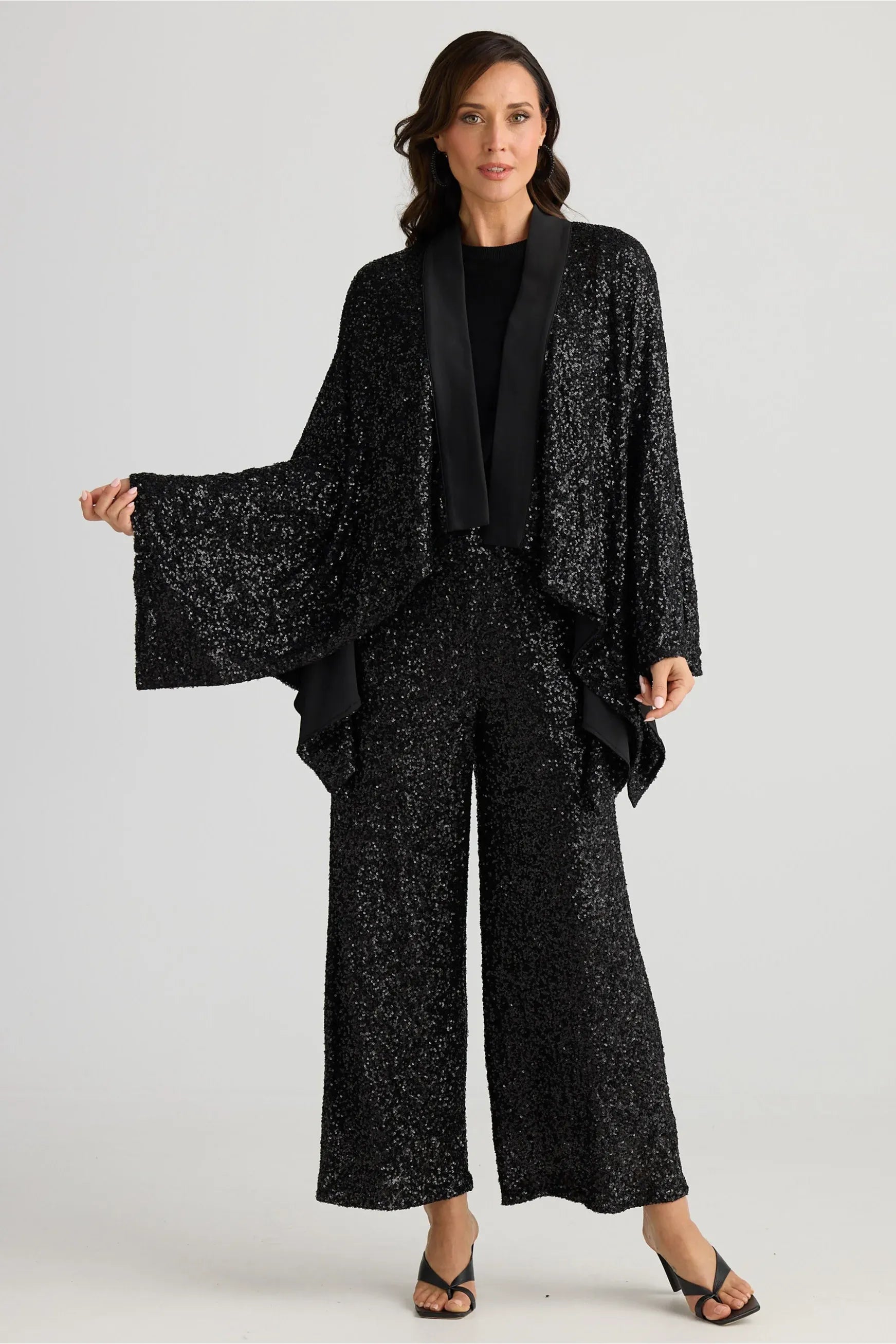 Jagger Kimono Black Sequin