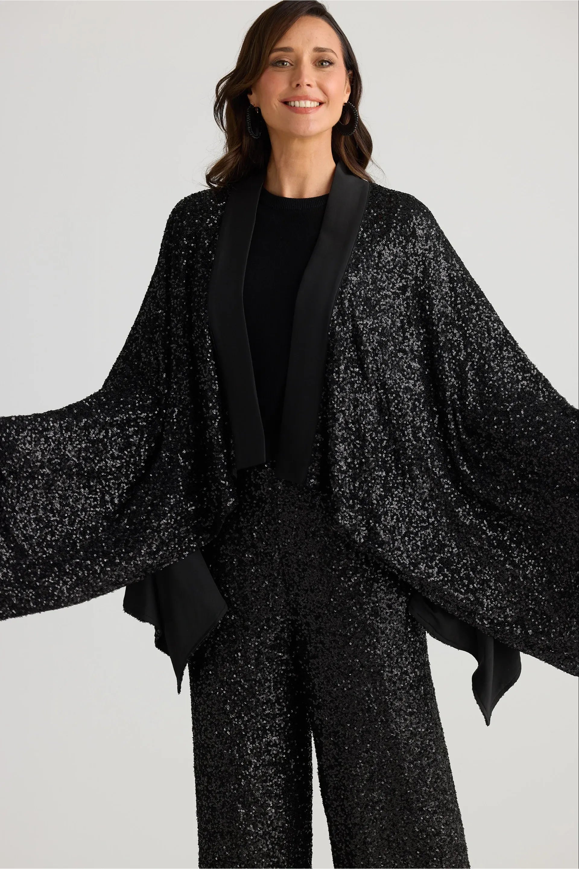 Jagger Kimono Black Sequin