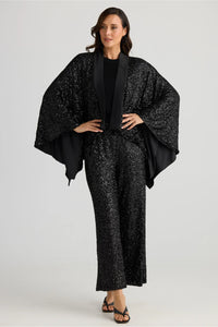 Jagger Kimono Black Sequin