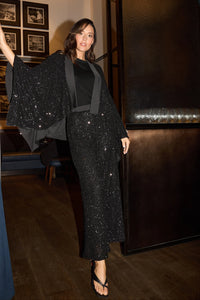 Jagger Kimono Black Sequin