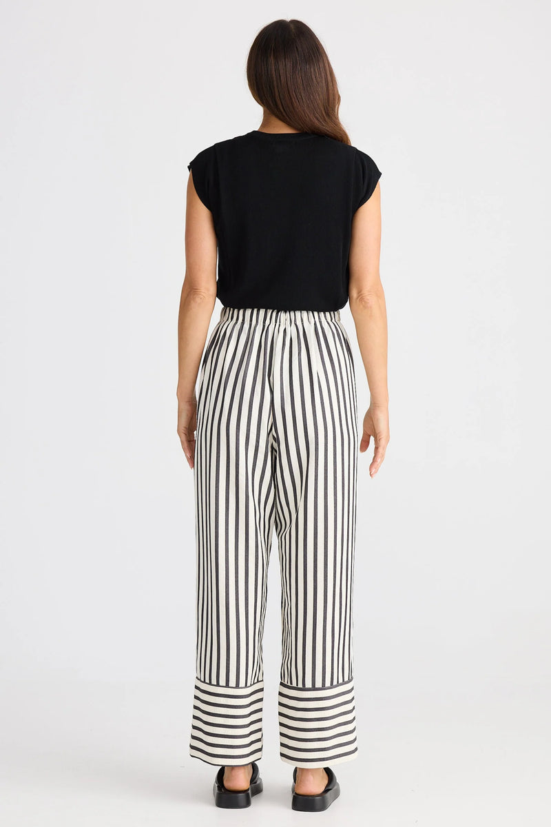 Portia Pant Black Stripe