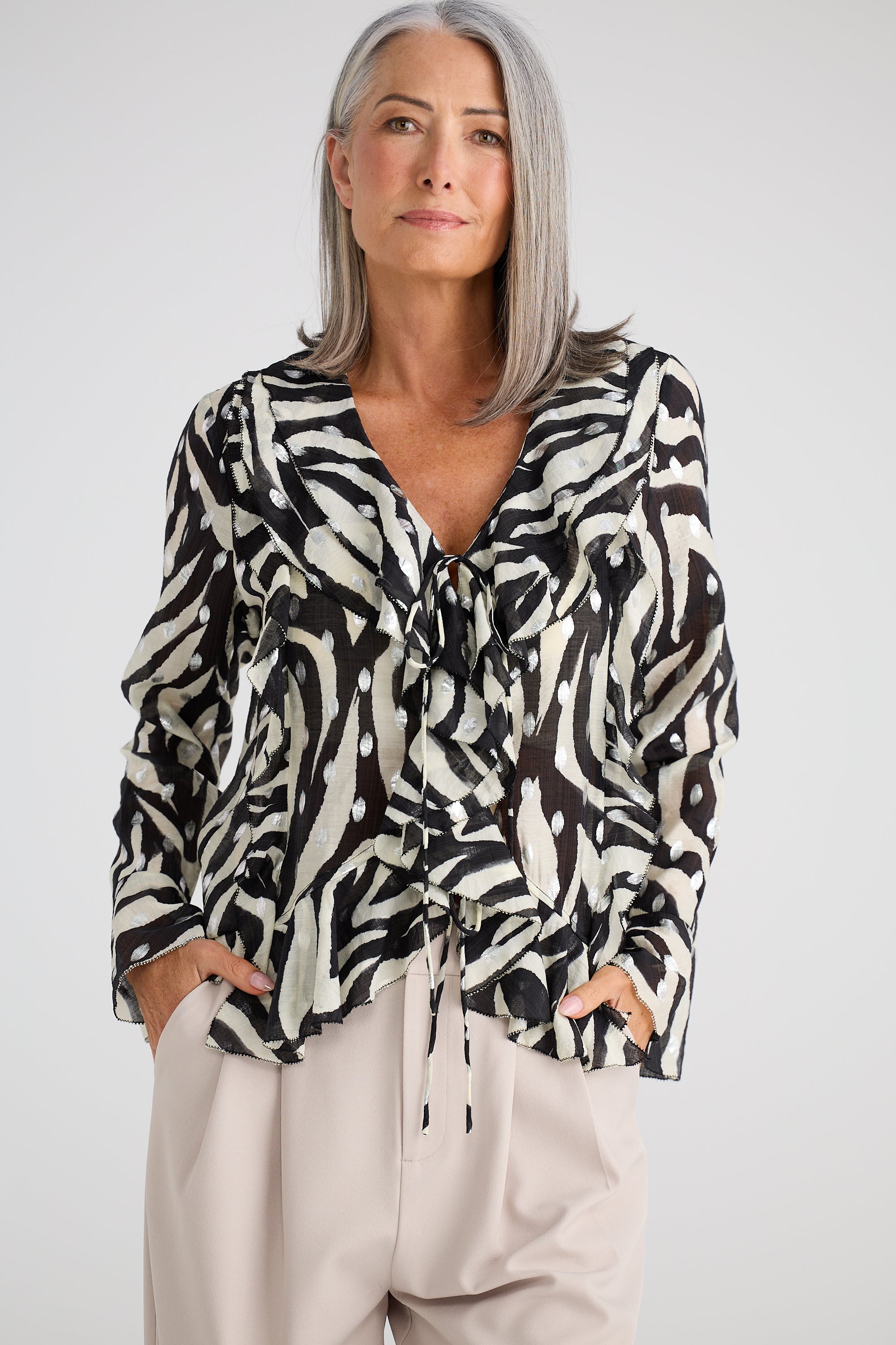 Harper Top Zebra Print