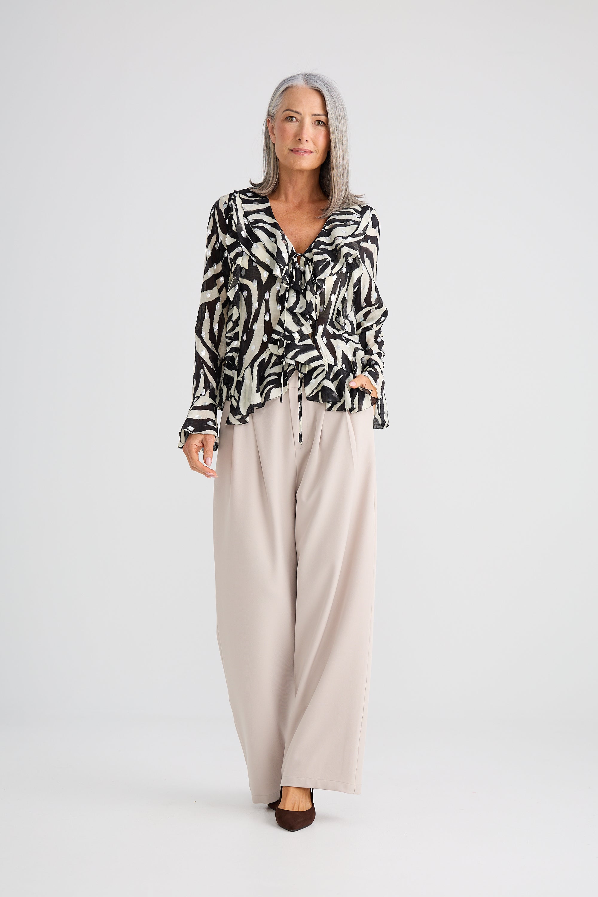 Harper Top Zebra Print