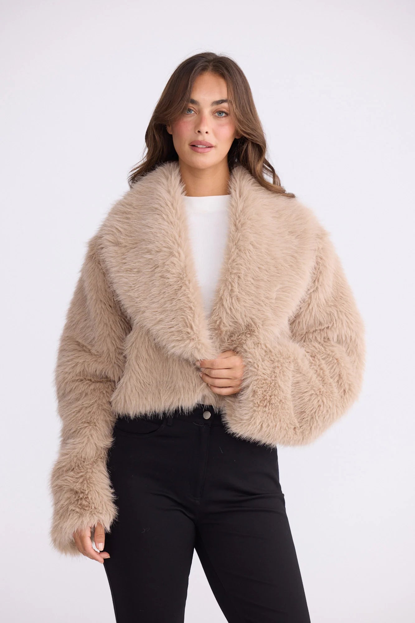 Chantel Fur Jacket Beige