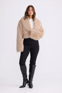 Chantel Fur Jacket Beige