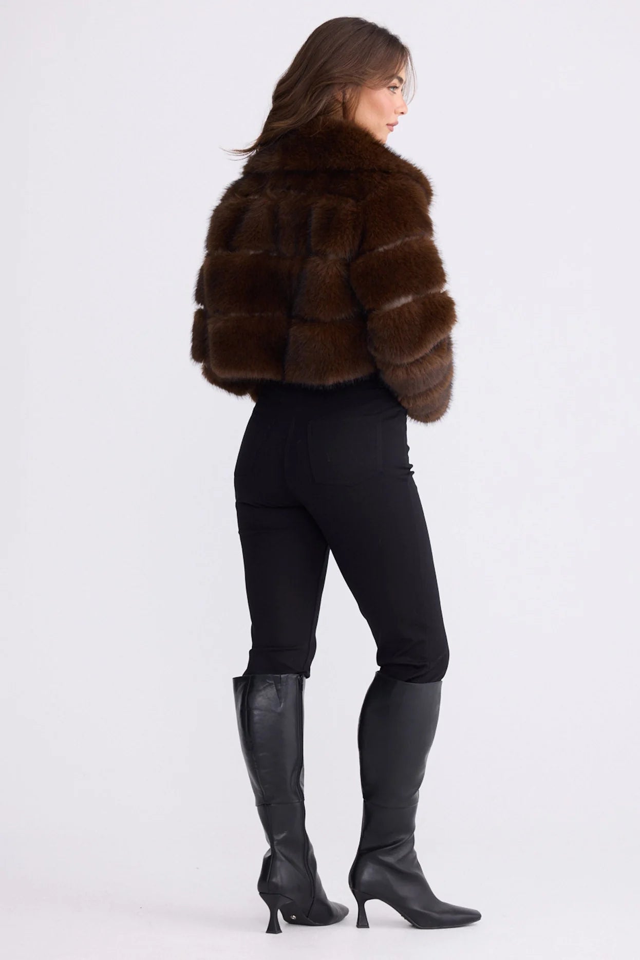 Daria Fur Jacket Chocolate