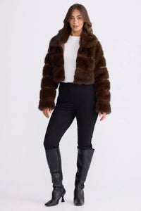 Daria Fur Jacket Chocolate