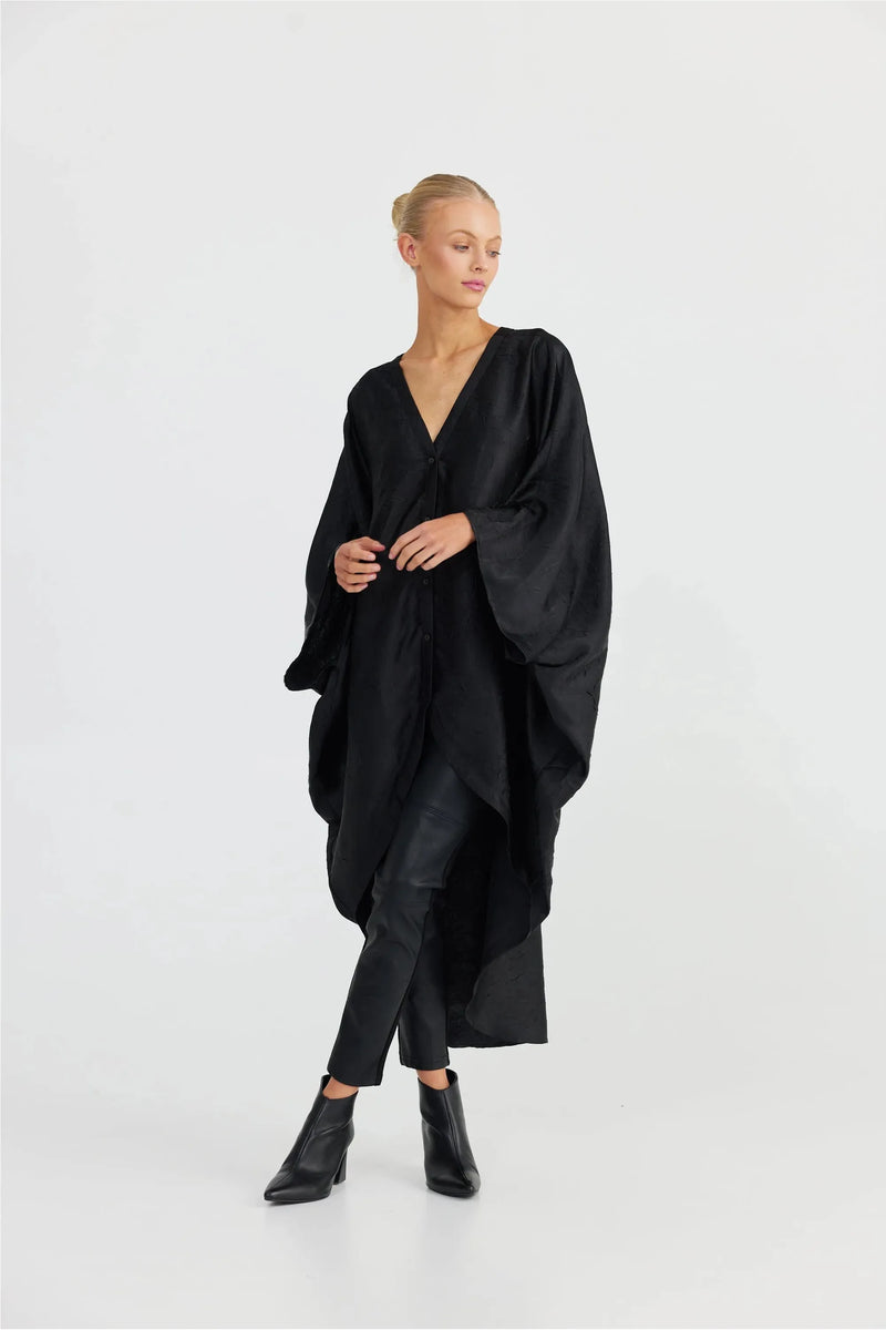 Claudia Overshirt Black Crinkle