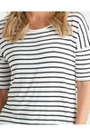 Marbella Tee Black/White Stripe