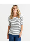 Marbella Tee Black/White Stripe