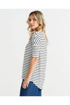 Marbella Tee Black/White Stripe