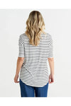 Marbella Tee Black/White Stripe
