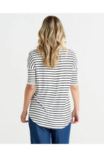 Marbella Tee Black/White Stripe