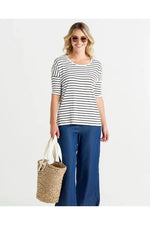 Marbella Tee Black/White Stripe