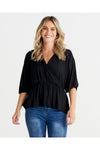 Bayeaux Wrap Top Black