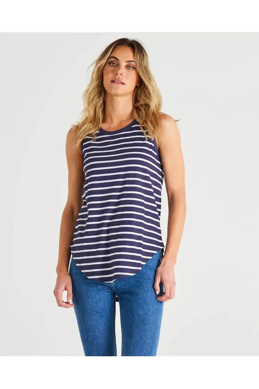 Keira Tank Dark Blue Stripe