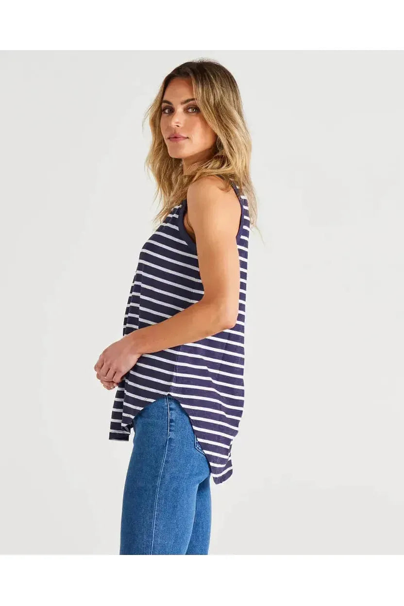 Keira Tank Dark Blue Stripe