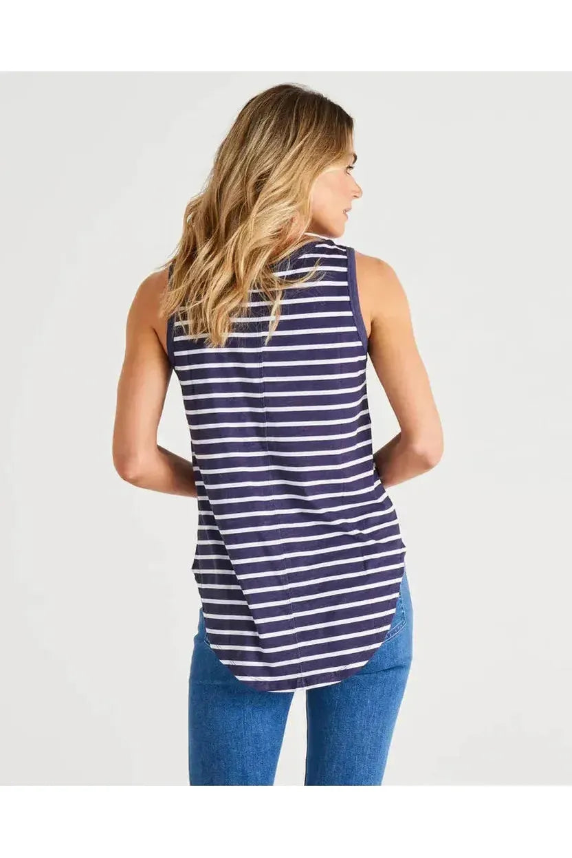 Keira Tank Dark Blue Stripe